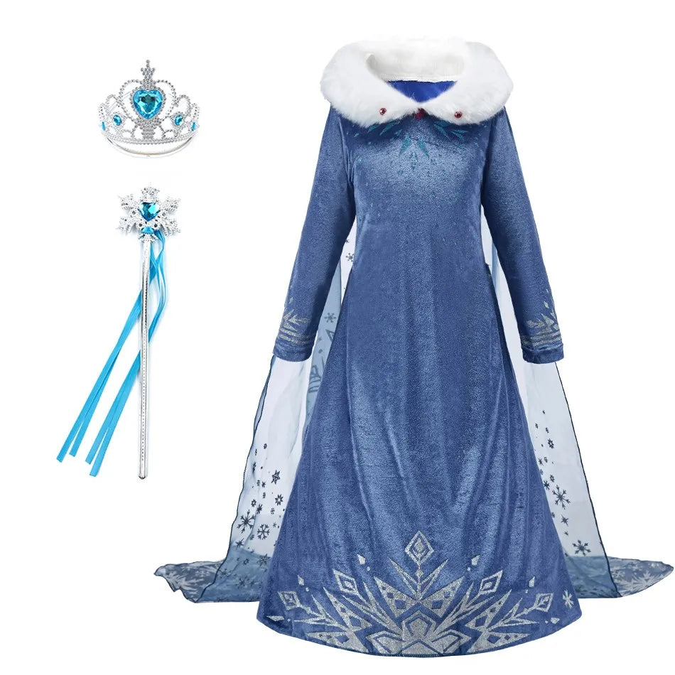 Snow Queen Princess Dress – Winter Princess Costume for Girls