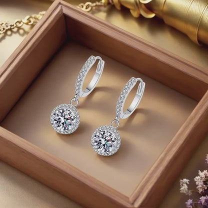 925 Sterling Silver Round Earrings for Women – Elegant Luxury Evening Jewellery