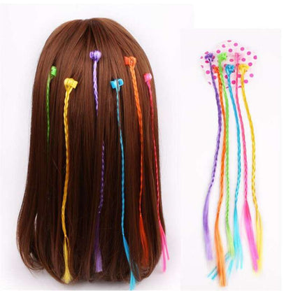 6pcs/set Colourful Hair Clips ,Hair Bands, Girls Colourful Wigs Hair Ornament Headbands-CheekyMeeky