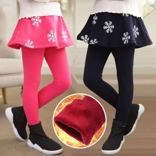 Winter Skirt pants for Girls, Warm Leggings Skirt-pants , Winter Leggings With Skirt, Winter Pants