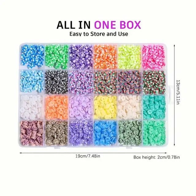 10800pcs Clay Beads for Bracelet Making Kit 72 Colors Spacer Heishi Beads Jewelry Making Kit-CheekyMeeky