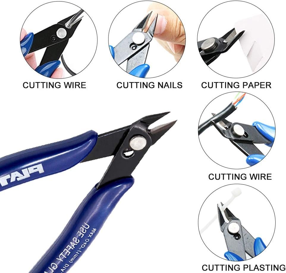Creativity PLATO 170 Blue Flush Cutter Mini Diagonal Cutting Pliers Side Cutter Nippers Wire Cutter-CheekyMeeky
