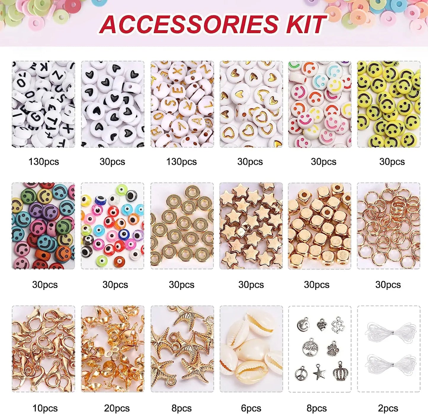 10800pcs Clay Beads for Bracelet Making Kit 108 Colors Polymer Heishi Beads