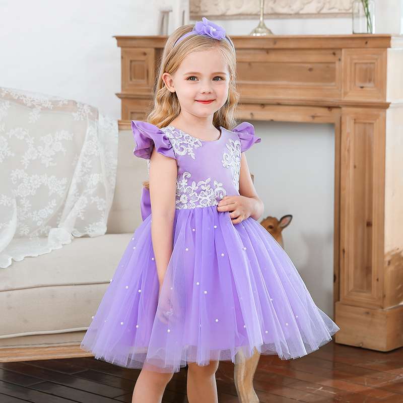 Flower girl dress, Lace Tulle dress, Purple Dress, Girls birthday dress, Girls Tutu Dress, Elegant Girl Dresses, Baby Girl Dress-CheekyMeeky