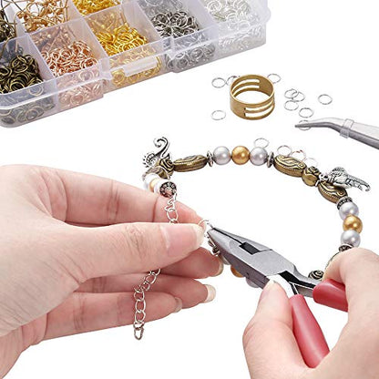 1128 PCS Earring Making Kit with 125pcs Earring Hooks, 1000pcs Jump Rings and Jewelry Pliers-CheekyMeeky