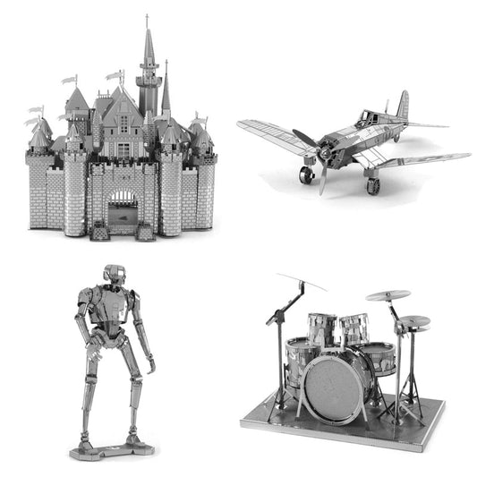 3D Metal Assembly Model World Building Handmade DIY Puzzle Adult Kids Toy Style Gift Fighter Castle Drum Metal Puzzle