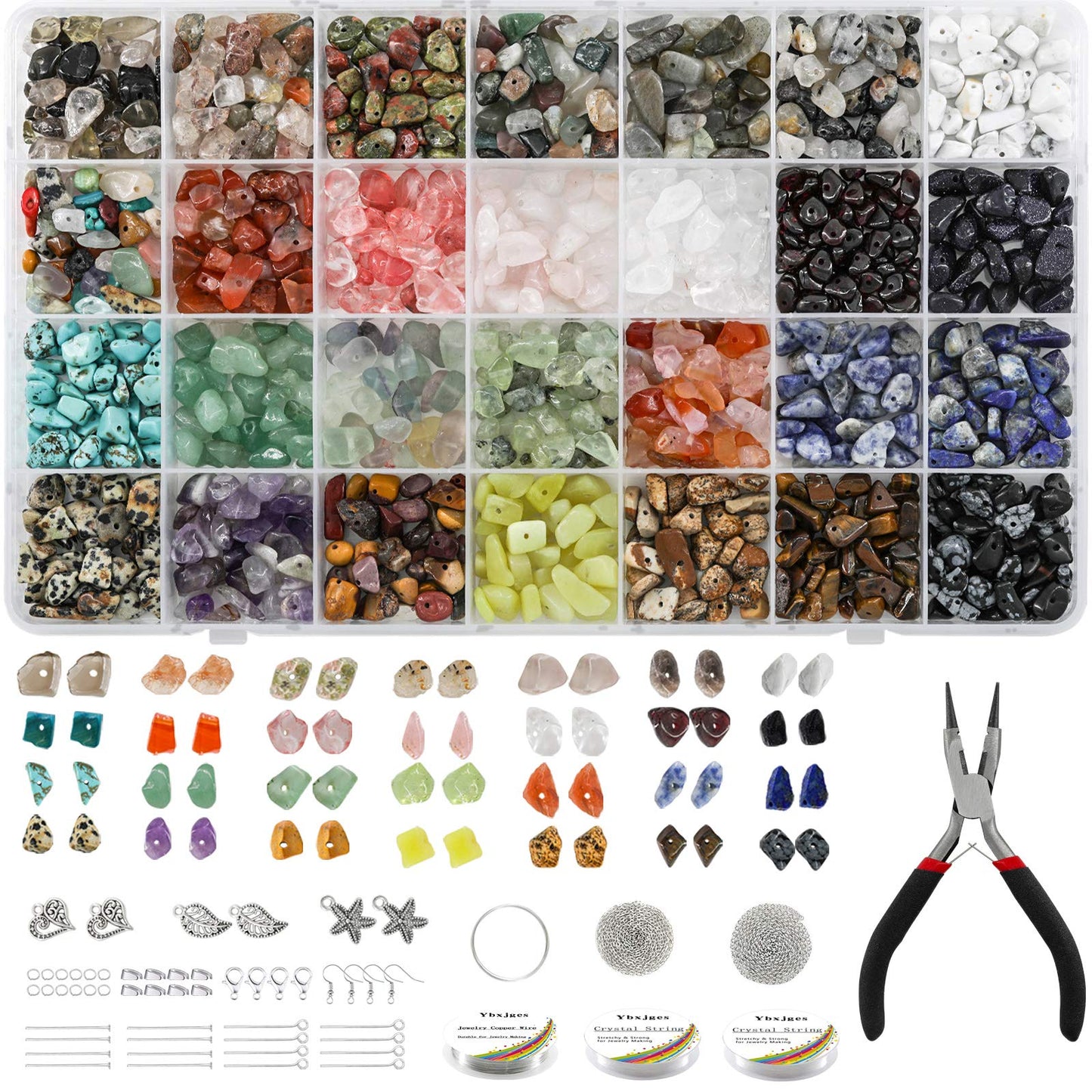 1330Pcs Irregular Crystal Chips, Natural Gemstone Beads Kit for DIY Bracelet Necklace Earring