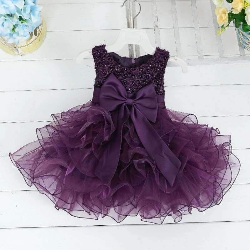 Lace Tulle Princess TUTU Girl Dress, Bridesmaid Fairy Dress, Baby Girls layered Dresses, Formal Ball Gown For Kids, Party Prom Dress, Girls Purple Dress-CheekyMeeky