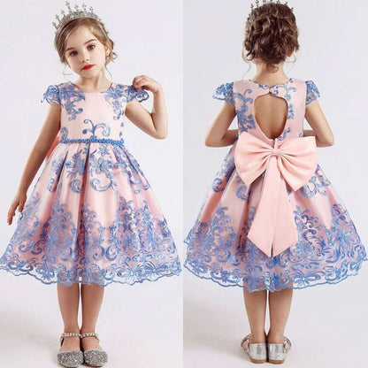 Flower girl dress | Girls Princess Ball Gown Party Dress Embroidered dress