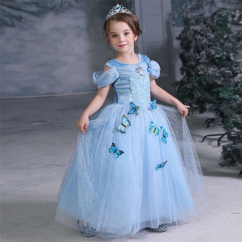 Enchanting Girls Butterfly Princess Dress - Perfect Kids Cosplay & Birthday Outfit-CheekyMeeky