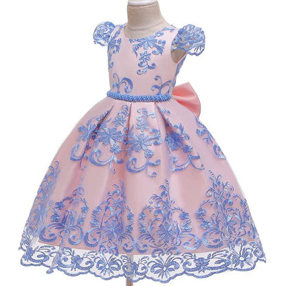 Flower girl dress | Girls Princess Ball Gown Party Dress Embroidered dress-CheekyMeeky