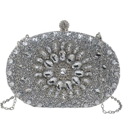 Crystal Beaded Bridal Clutch, Wedding Crystal Clutch, Bridal Clutch Bag,Clutch Bags, Diamond Rhinestone Purse, Female clutches, Chain Handbags, Wedding Purse , Evening Bag-CheekyMeeky