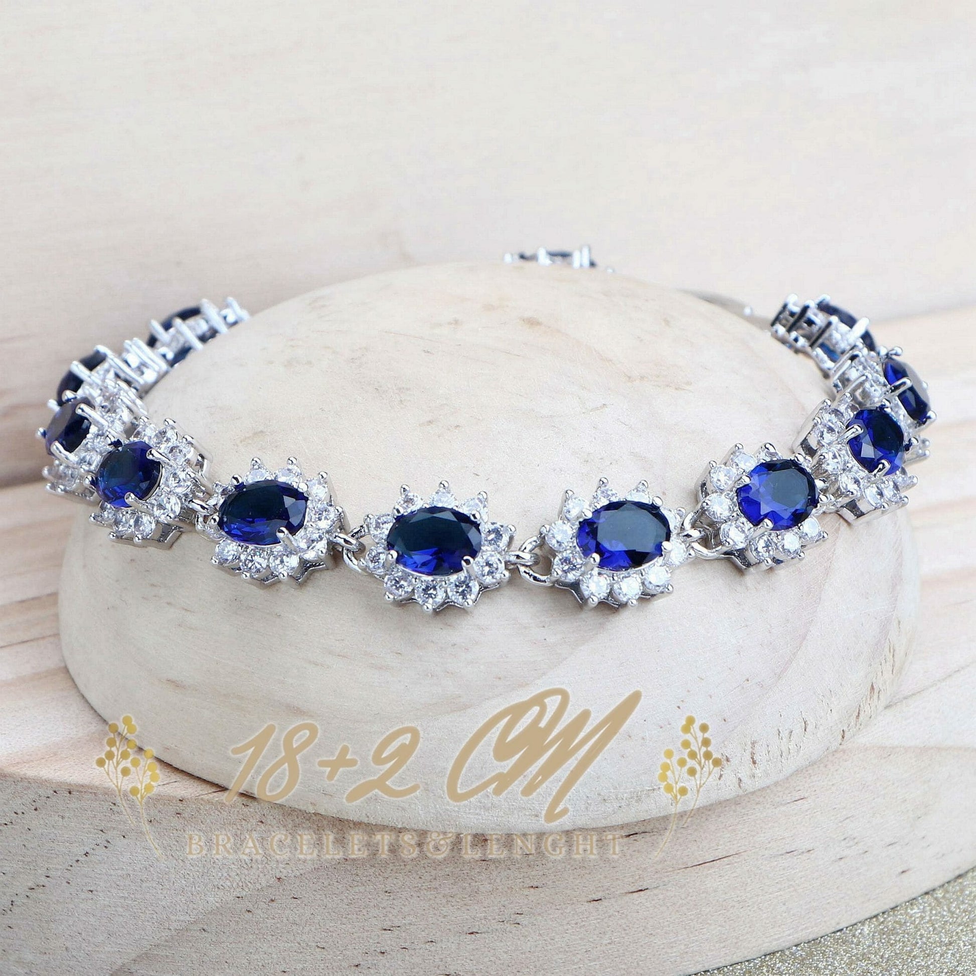 Women Bridal Jewelry Sets Blue Zirconia Fine Jewellery Wedding Necklace Earrings Rings Bracelets Pendant Set - Silver 925 Pendant Necklace-CheekyMeeky