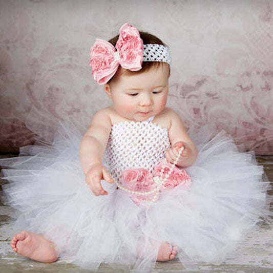 Baby Girls Tutu Dress, Newborn Dress, baby photoshoot dress, baby girl Costume Baby Dress with Headband Photo, Baby Dress