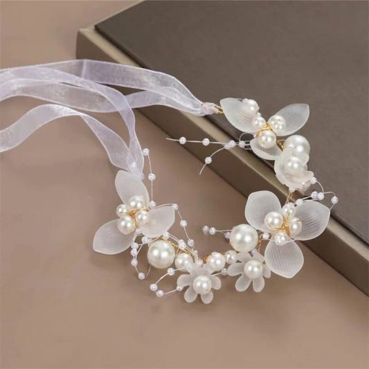 Flower wrist corsages bracelets for bridesmaid Wedding jewellery Prom corsage Autumn bracelet with ribbon Wedding Corsage Wrist Floral Corsage