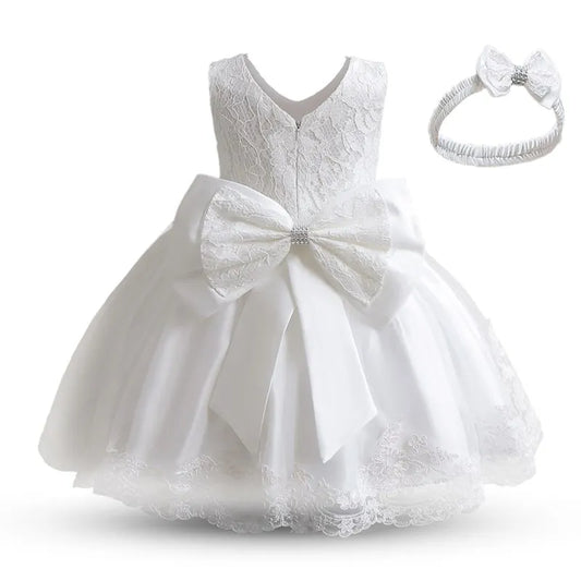 Christening gown, flower girl dress, Girls church dress, Baptism dress for baby girl, Toddler White dress, Baby Girls White Dress