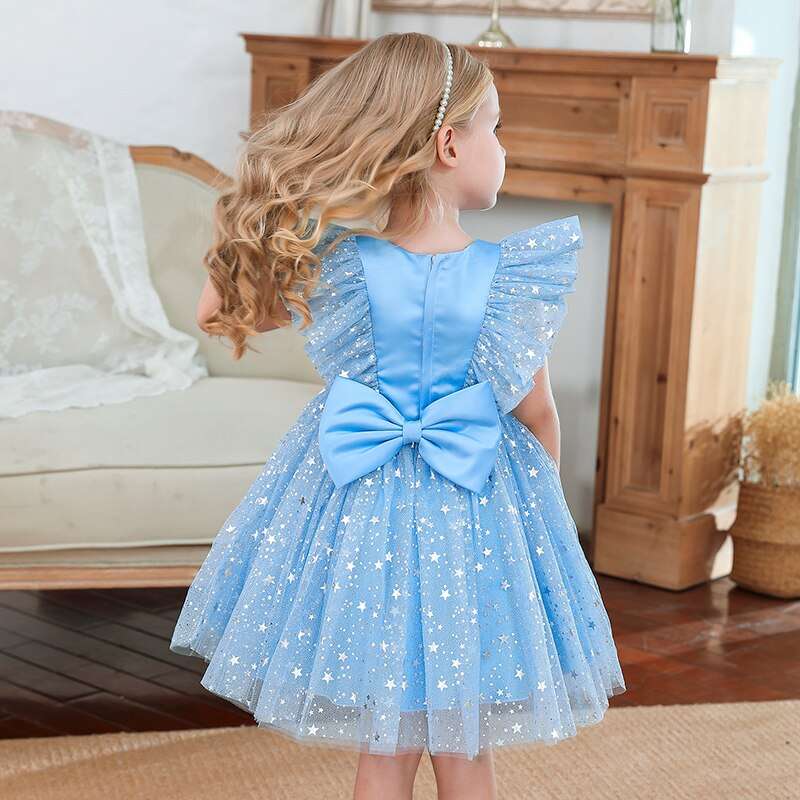 Elegant Girl Dresses, Sequins Princess Dress Baby Girl Birthday Party Dress, Girls Tutu Dress,Girls Fluffy Dress-CheekyMeeky