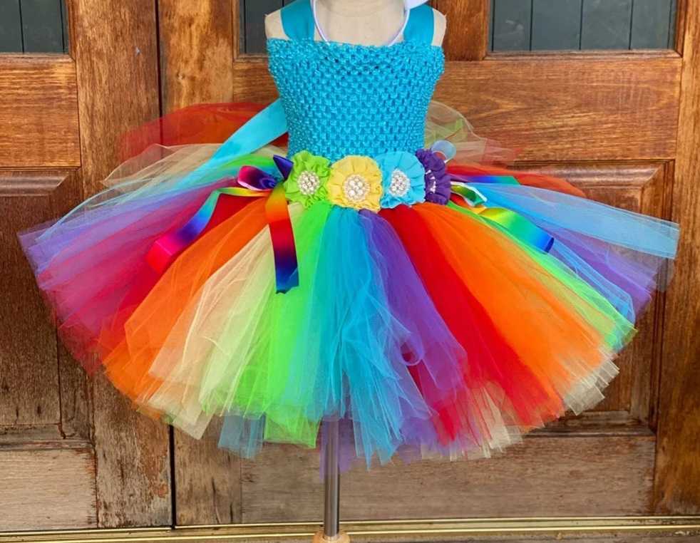 Rainbow Dress, Unicorn Tutu Dress, Girls Unicorn Dress, Girls Rainbow Dress, Unicorn Birthday dress, Unicorn Party Dress-CheekyMeeky