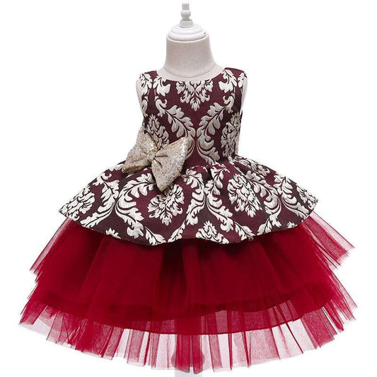 3D Rose flower princess dress , Satin Dress ,Tutu Dress for Girls-CheekyMeeky