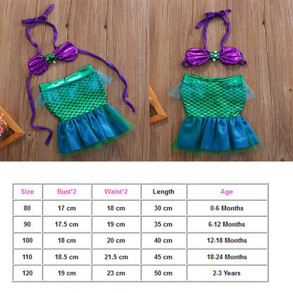 Toddler Mermaid Girl Princess Dresses, Girls Swimming Mermaid Tail Sets, Little Mermaid Tail Costume, Mermaid Birthday dress