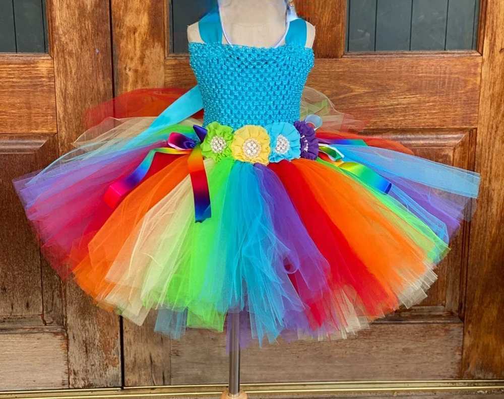 Rainbow Dress, Unicorn Tutu Dress, Girls Unicorn Dress, Girls Rainbow Dress, Unicorn Birthday dress, Unicorn Party Dress-CheekyMeeky