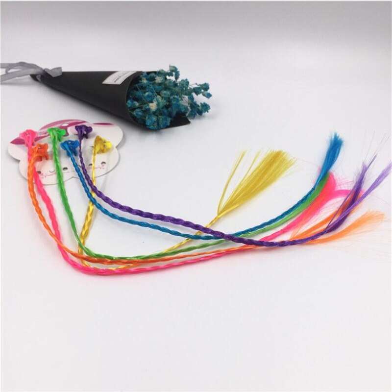 6pcs/set Colourful Hair Clips ,Hair Bands, Girls Colourful Wigs Hair Ornament Headbands-CheekyMeeky