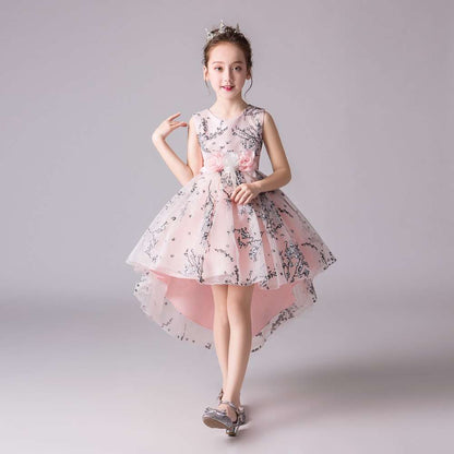 Flower Girl Dress | Evening Formal dresses | Wedding party Dress | girls trailing Dress | Puffy Dress for Toddler Girls Tutu Dress-CheekyMeeky