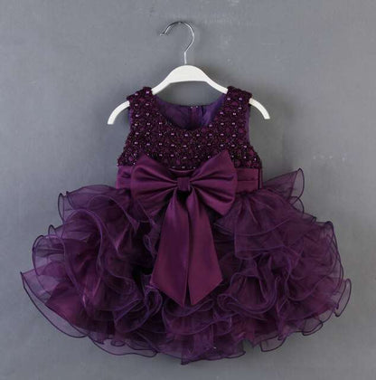 Lace Tulle Princess TUTU Girl Dress, Bridesmaid Fairy Dress, Baby Girls layered Dresses, Formal Ball Gown For Kids, Party Prom Dress, Girls Purple Dress-CheekyMeeky