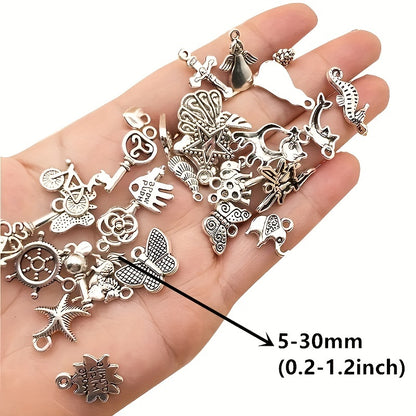 TheliCraft 30pcs Metal Mixed Charms DIY Vintage Bracelet Pendant Necklace Accessories For Jewelry Making Findings