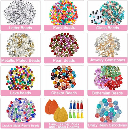 4-layer 2880Pcs Beads Charms Findings Beading Wire Kit For DIY Bracelets Necklace Earrings Deluxe Jewelry Making Supplies Kit-CheekyMeeky