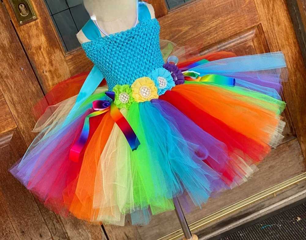 Rainbow Dress, Unicorn Tutu Dress, Girls Unicorn Dress, Girls Rainbow Dress, Unicorn Birthday dress, Unicorn Party Dress-CheekyMeeky