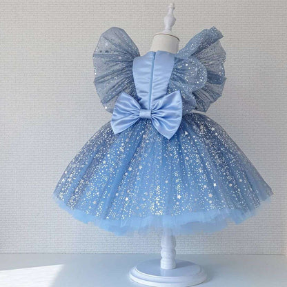 Elegant Girl Dresses, Sequins Princess Dress Baby Girl Birthday Party Dress, Girls Tutu Dress,Girls Fluffy Dress-CheekyMeeky