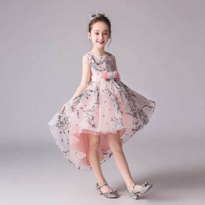 Flower Girl Dress | Evening Formal dresses | Wedding party Dress | girls trailing Dress | Puffy Dress for Toddler Girls Tutu Dress-CheekyMeeky