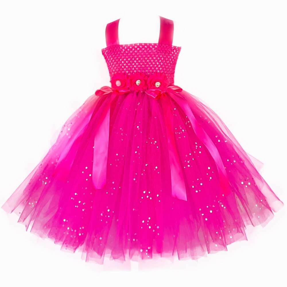 Girls Pink Flower Fairy Tutu Dress: Butterfly Wing Princess Party Costume - Kids Tulle Dress Butterfly Princess Dress-CheekyMeeky