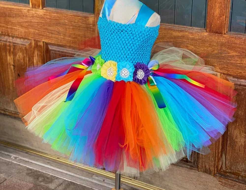 Rainbow Dress, Unicorn Tutu Dress, Girls Unicorn Dress, Girls Rainbow Dress, Unicorn Birthday dress, Unicorn Party Dress-CheekyMeeky