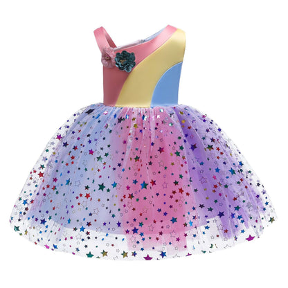 Elegant Girl Dresses, Sequins Princess Dress Baby Girl Birthday Party Prom Gown Baptism Party Dress Kids Clothes, Girls Tutu Dress-CheekyMeeky