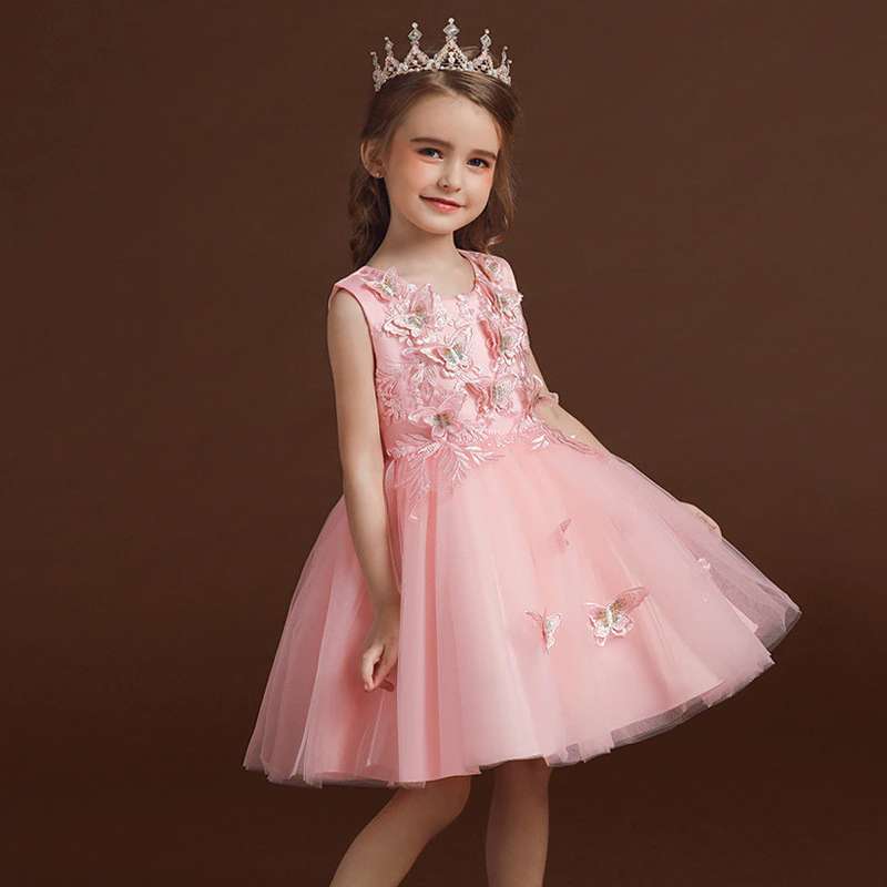 Pink Girls Dresses | Butterfly Party Dress | Wedding Gown | Butterfly Tutu Dress | Flower Girl Dresses | Butterfly BirthdayDress-CheekyMeeky