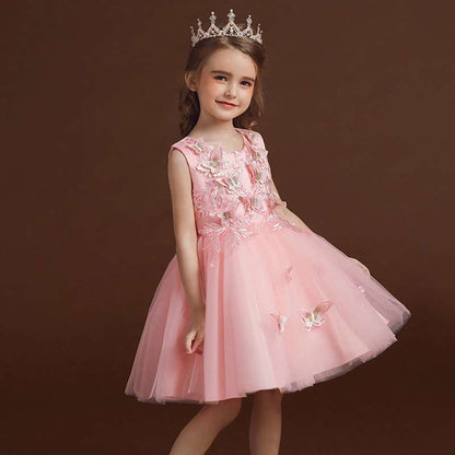 Pink Girls Dresses | Butterfly Party Dress | Wedding Gown | Butterfly Tutu Dress | Flower Girl Dresses | Butterfly BirthdayDress-CheekyMeeky