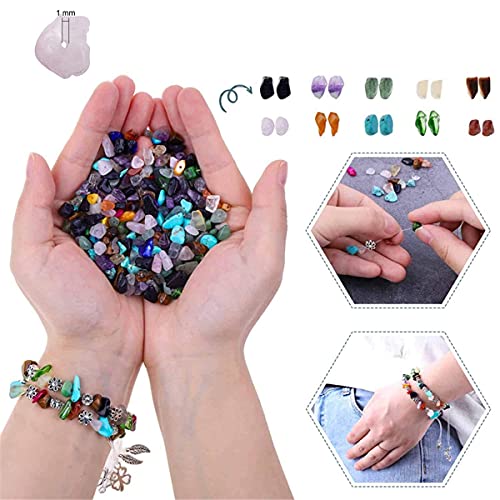 960Pcs Crystal Jewellery Making Kit Natural Gemstone Chip Beads DIY Bracelet
