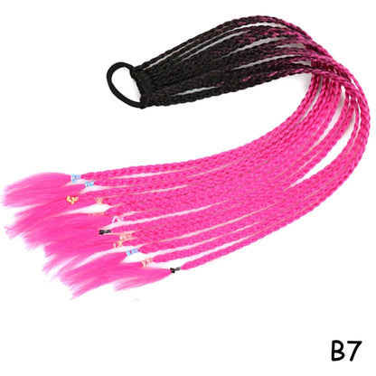 Colorful Hair Braided 60CM Elastic Rubber Band Braiding Pony Tail Hair Extensions For Girls - Ponytail Hair Bands - Hair Ornament Headbands-CheekyMeeky
