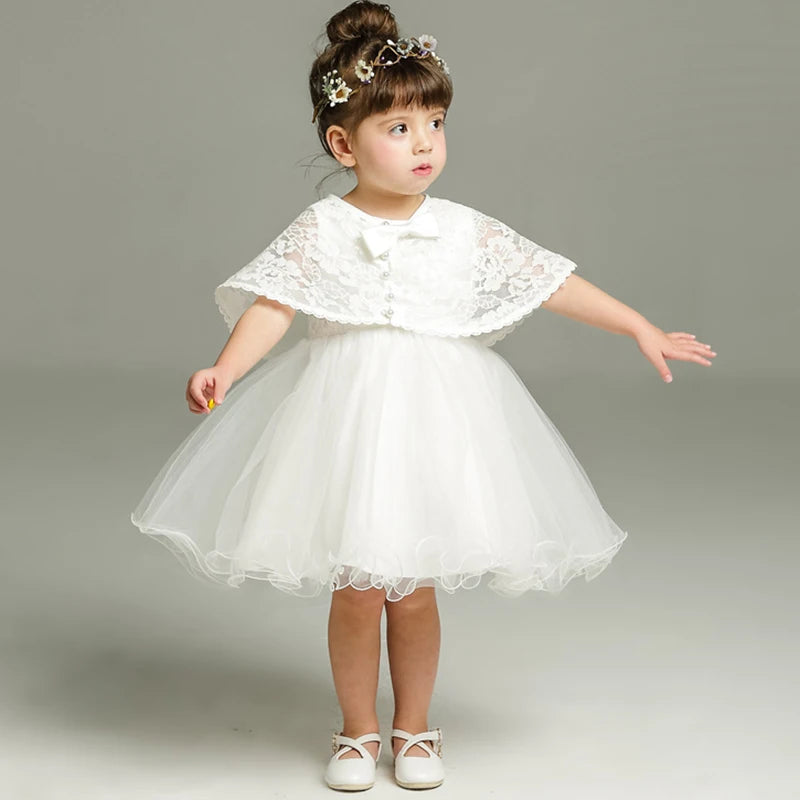 Baby white dress for baptism Christening gown, flower girl dress, Perfect for church dress, Baptism dress for baby girl, Toddler lace dress, Baby Birthday Wedding Party Prom Evening Dress