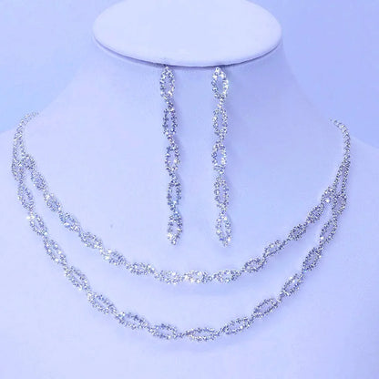 Bridal Necklace set Crystal Necklace and earrings set Diamond Bridal Jewelry Set Silver Bridal Earrings Crystal Wedding Necklace Set