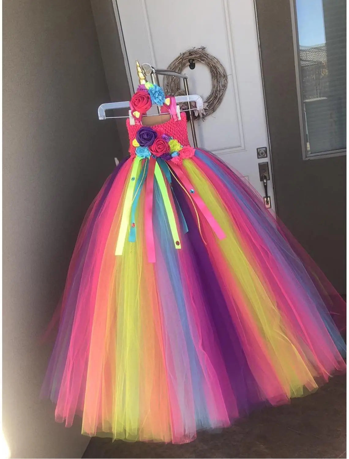 Rainbow Dress, Unicorn Tutu Dress, Girls Unicorn Dress, Girls Rainbow Dress, Unicorn Birthday dress, Unicorn Party Dress-CheekyMeeky