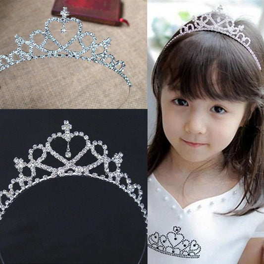 Crystal Rhinestone Crown Hair Bands For Kids Girl Headband Wedding Prom Tiaras Hair Jewellery Accessories