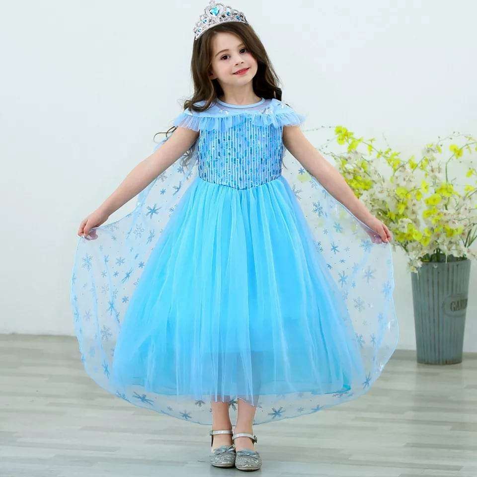 Princess Party Snow Queen Dress With Cloak, Girls Princess Dress, Girls Princess Party Dress, Snow Queen Costume, Princess Costume, Princess Cosplay dress, Girls Birthday Dress-CheekyMeeky