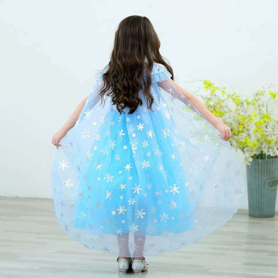 Princess Party Snow Queen Dress With Cloak, Girls Princess Dress, Girls Princess Party Dress, Snow Queen Costume, Princess Costume, Princess Cosplay dress, Girls Birthday Dress-CheekyMeeky