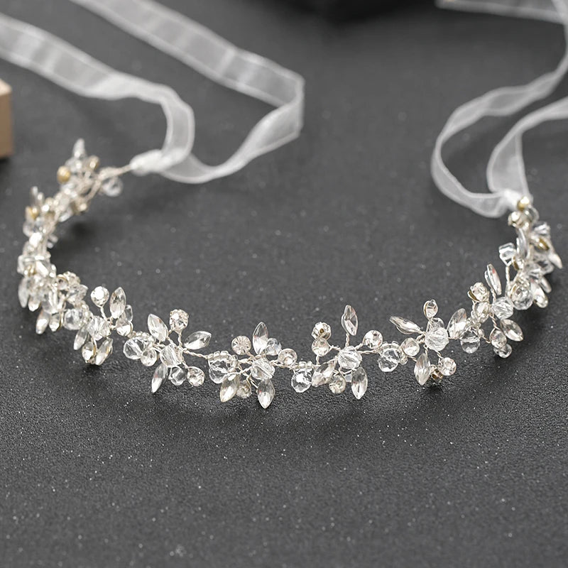 Silver Color Headbands For Women Bride Handmade Crystal Rhinestone Tiaras Hairbands Wedding Hair Accessories Queen Headband Gift-CheekyMeeky