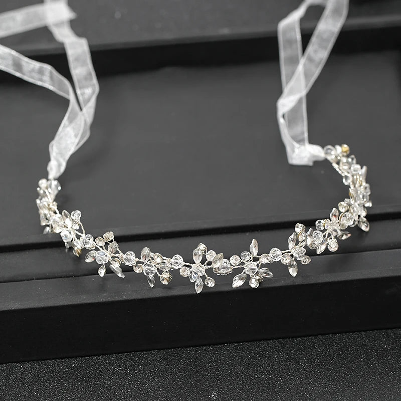 Silver Color Headbands For Women Bride Handmade Crystal Rhinestone Tiaras Hairbands Wedding Hair Accessories Queen Headband Gift-CheekyMeeky