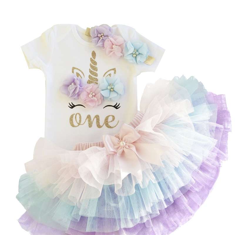 Princess Baby Dress, Girls First Birthday Dress, Girls 1 Year Outfit, Baby Girl Tutu Dress, Cake Smash Outfit, First Birthday Romper, baby Unicorn Dress-CheekyMeeky