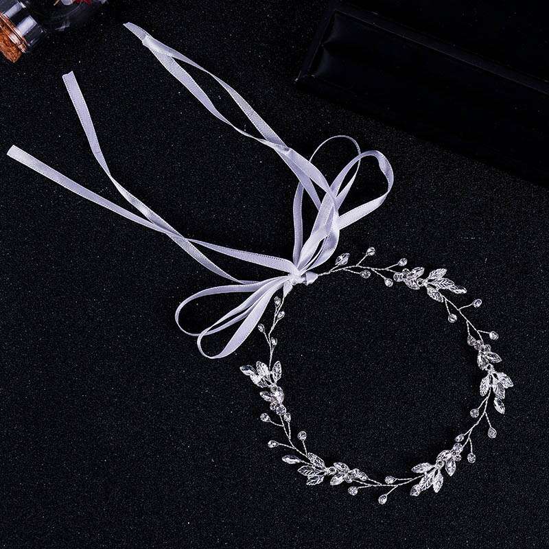 Gold/Silver Color Flower Ribbon Hairband Headband Girl or Woman Headpiece Tiara Wedding Bridal Hair Jewellery Accessory-CheekyMeeky